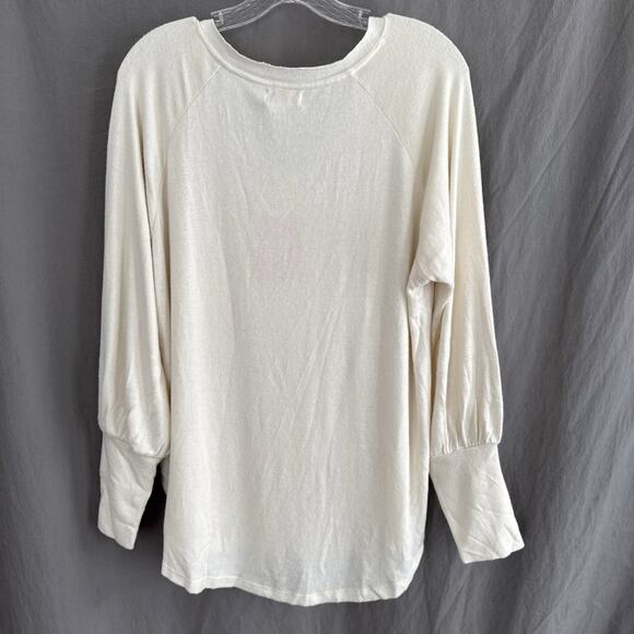 NWT Knox Rose Cream V-Neck Long Sleeve Top Scandi Chic Soft Girl Normcore Size M - Picture 4 of 11